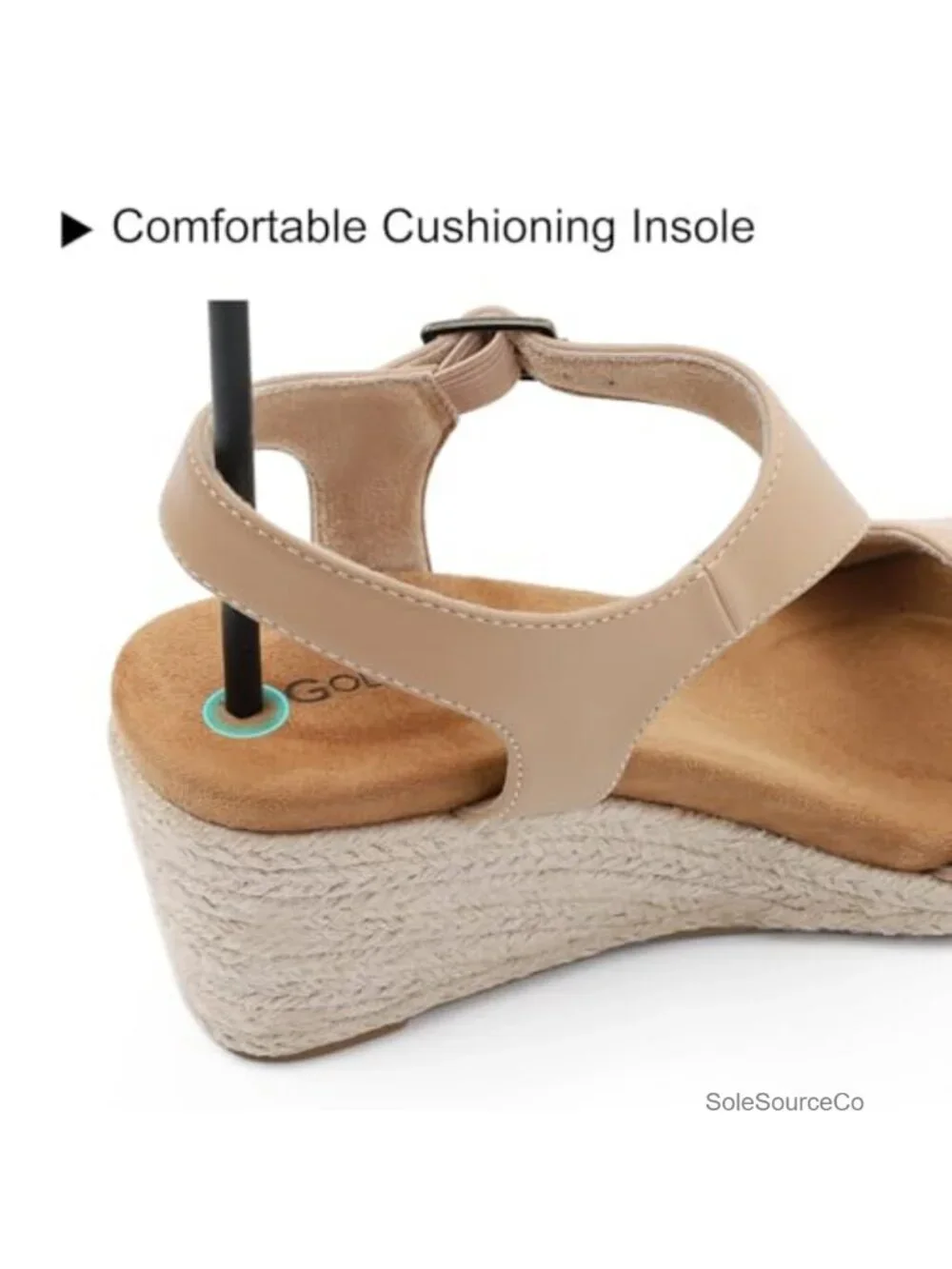 Womens Platform Wedge Sandals Espadrilles Open Toe Ankle Strap PU Faux Leather,